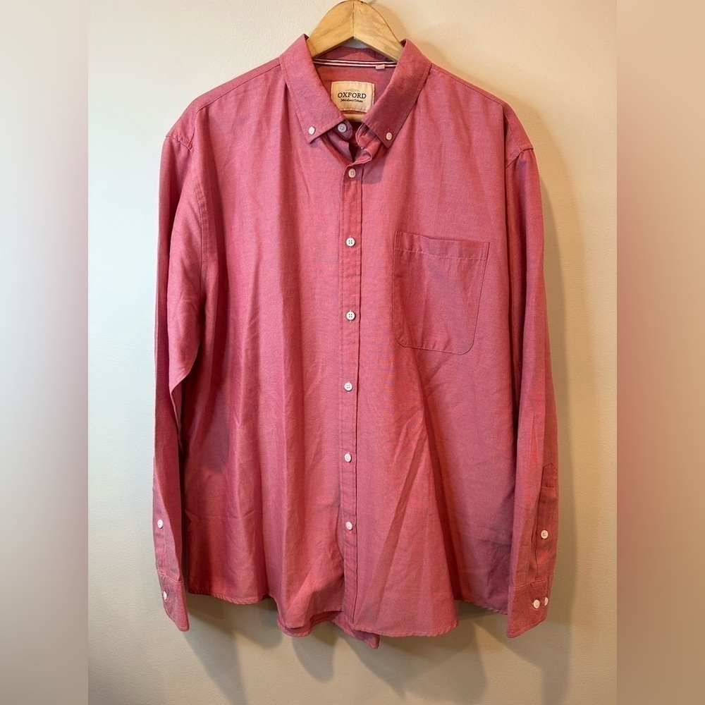 Oxford Button-Down Long Sleeve Shirt - Red